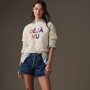 Clare V. Déjà Vu Sweatshirt Size L $ 145 Cream